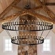preview thumbnail 8 of 22, Extra Large Wagon Wheel Chandelier High Ceiling Farmhouse Chandeliers 98.42x98.42x118.11in - Black