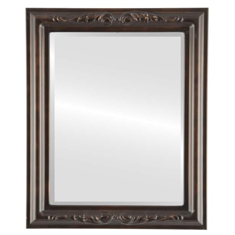 Florence Framed Rectangle Mirror in Rubbed Bronze - Antique Bronze