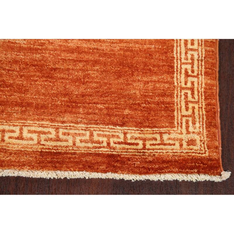 Orange Bordered Oriental Gabbeh Kashkoli Wool Runner Rug Hand-knotted - 2'8" x 8'11"