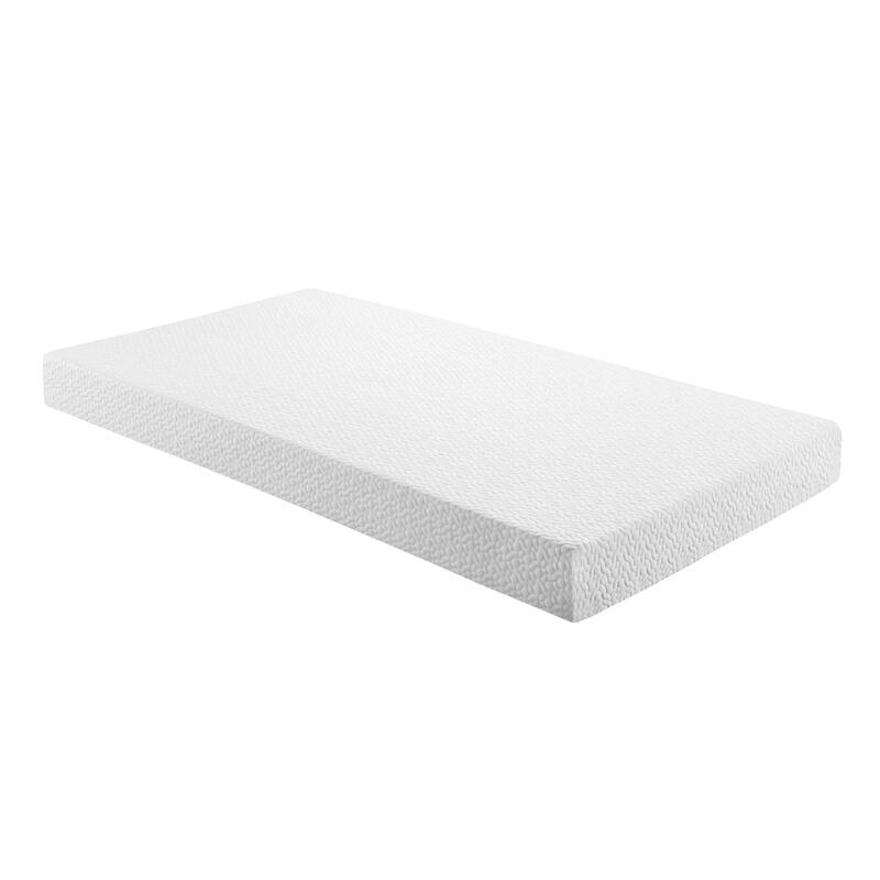 6-inch Twin Size Bed Mattress Gel-Infused Memory Foam Mattress, Firm, White, Mattress in a Box