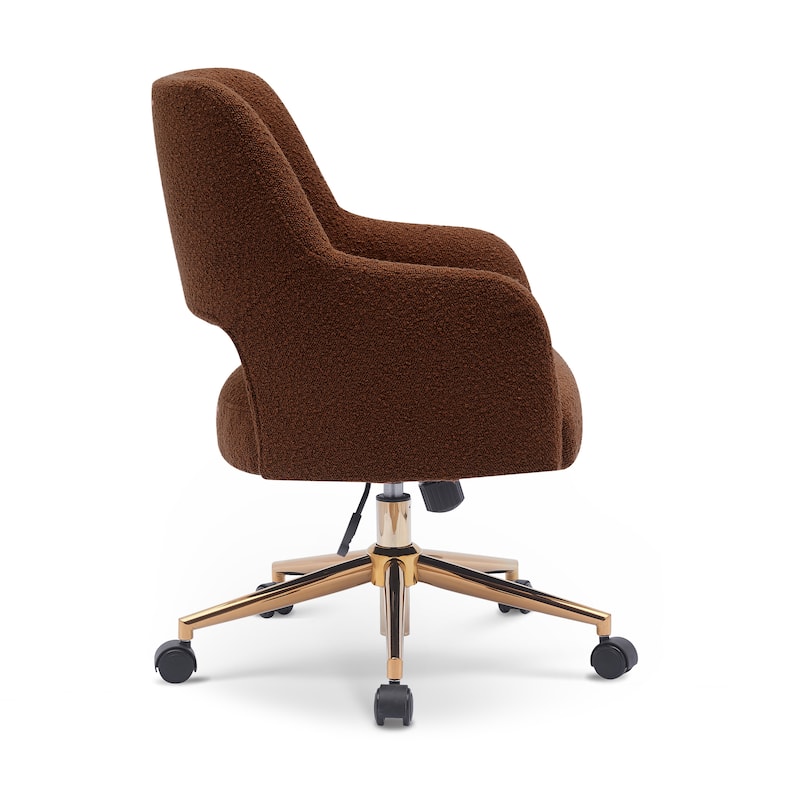 Boucle Upholstered Office/ Desk Chair - Swivel/ Adjustable Height