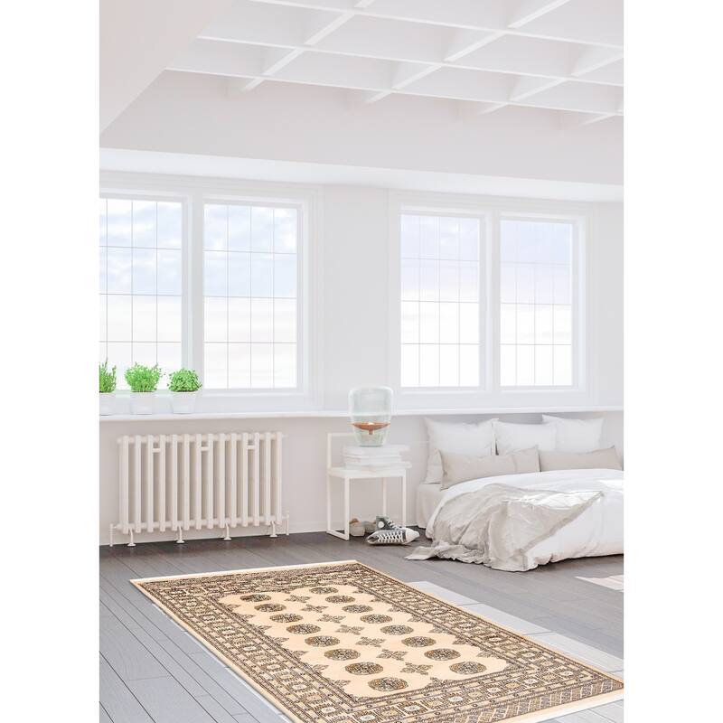 ECARPETGALLERY Hand-knotted Finest Peshawar Bokhara Beige Wool Rug - 4'1 x 5'10