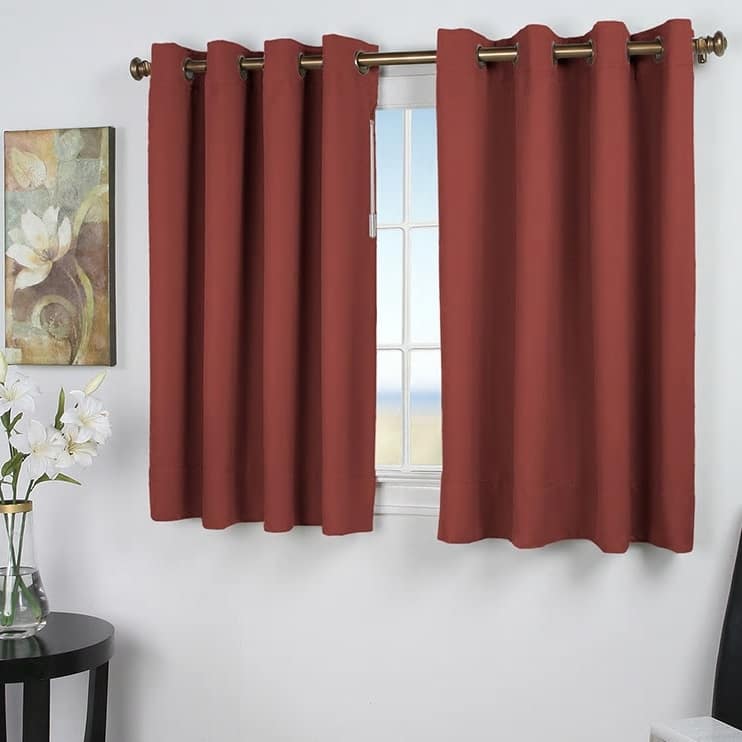 Ultimate Blackout 54-Inch Short Length Grommet Curtain Panel - 56"w x 54"l - Garnet
