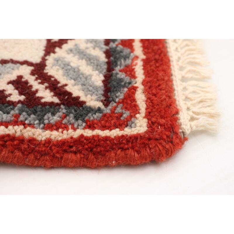 ECARPETGALLERY Hand-knotted Kazak Royal IV Red Wool Rug - 6'0 x 9'0