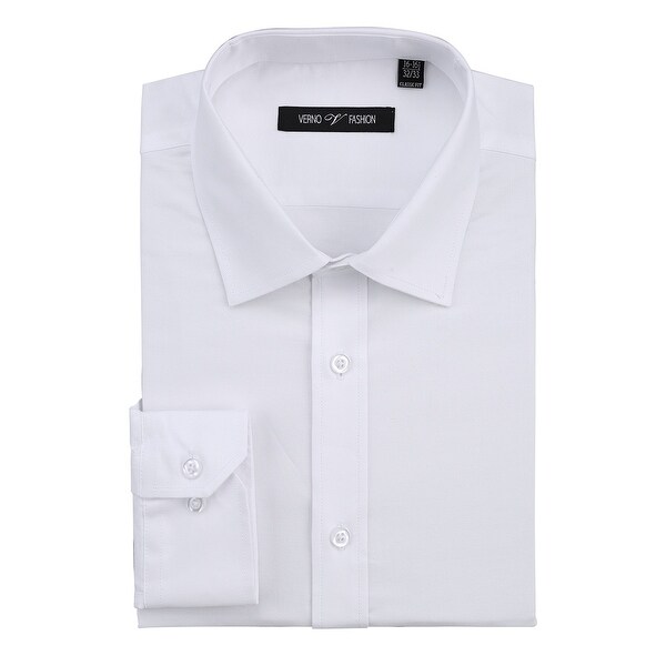 Men's Regular Fit Business Casual Cotton Solid Dress Shirt. Opens flyout.