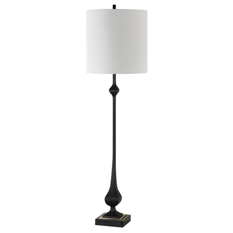 Solid Buffet Lamp with Drum Shade - 38" - Black