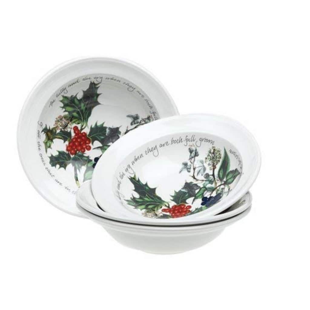 Portmeirion Set of 6 Holly and Ivy Cereal Bowls - 6.5 inch