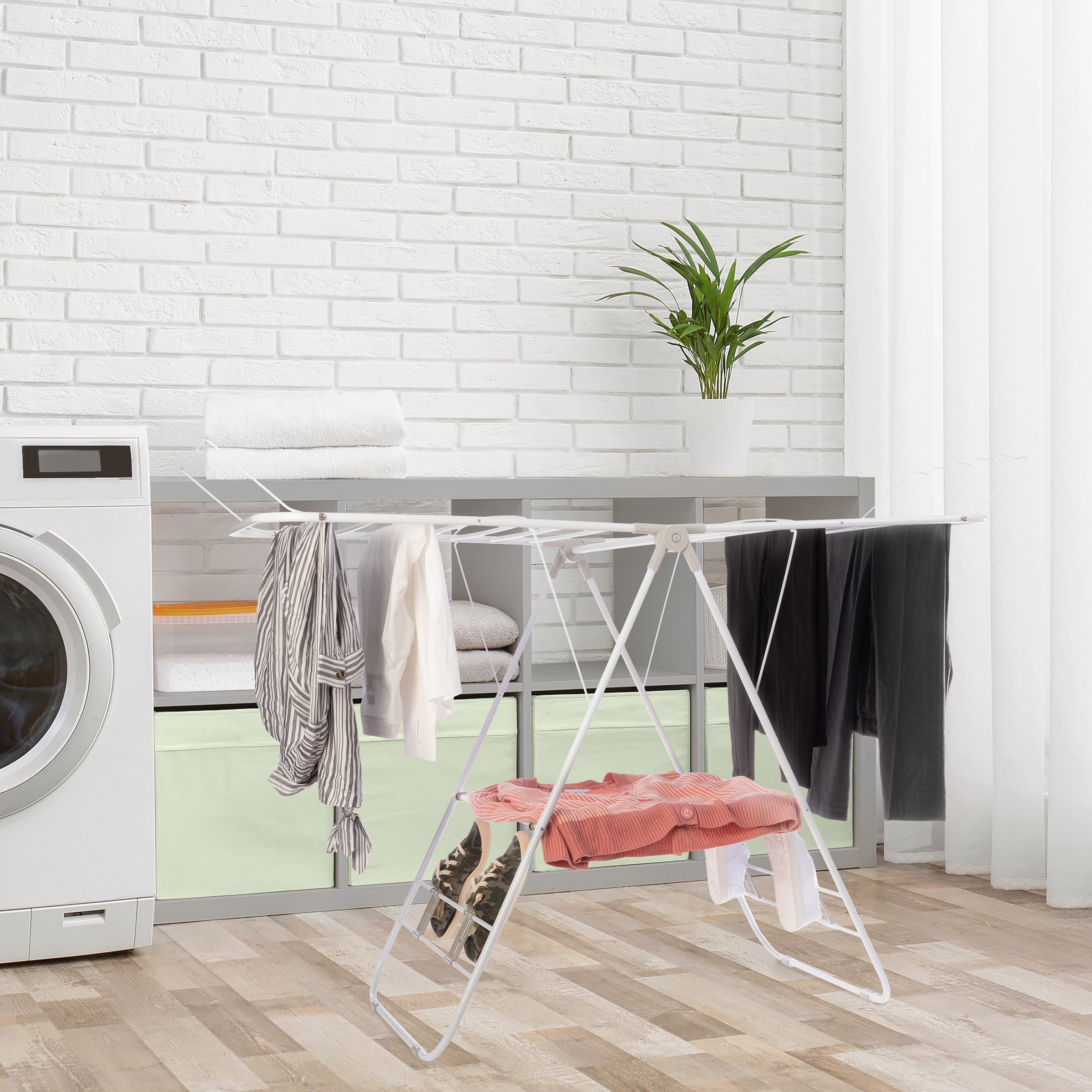 White 2024 laundry rack