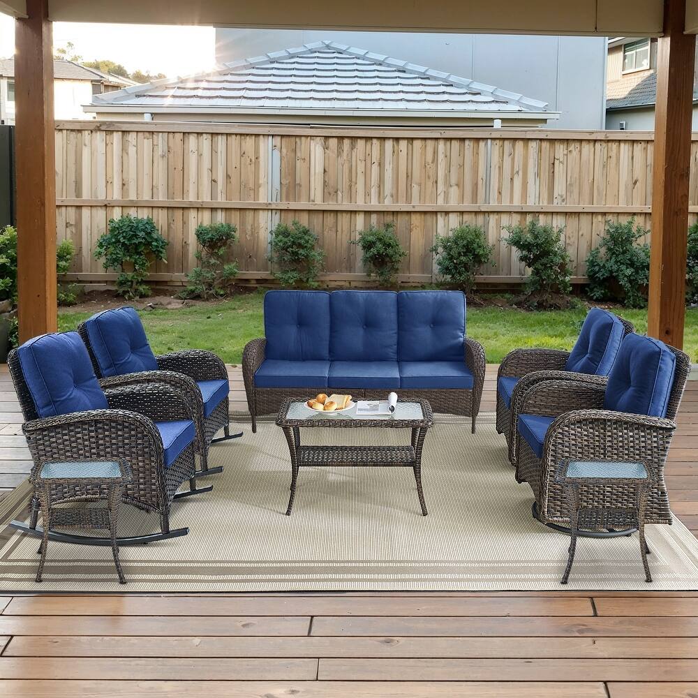 Gymojoy Outdoor Wicker Patio Furniture Sofa & Chair Set - Luxurious Comfort, Weather-Resistant