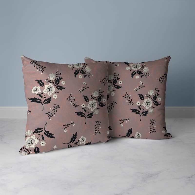 Meadow Strokes Faux Suede Reversible Throw Pillow Light and Red