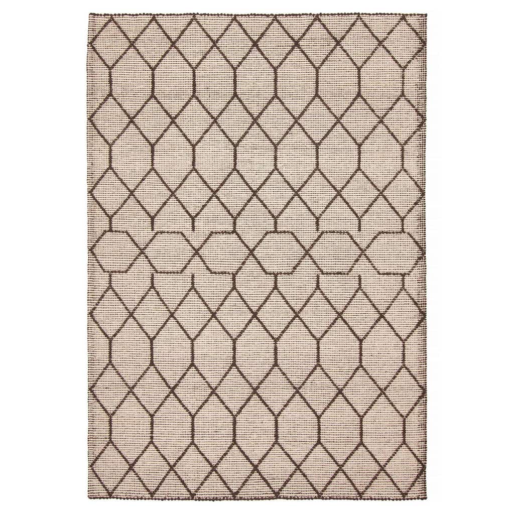 ECARPETGALLERY Braid weave Sienna Cream Wool Rug - 5'2 x 7'6