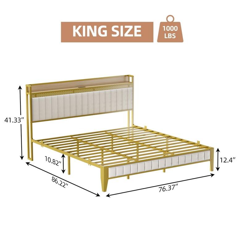 Bed Frame with Charging Station