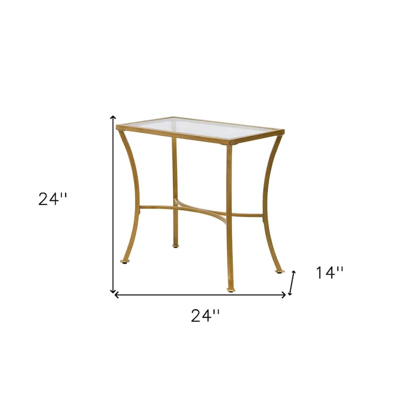 HomeRoots 24" Antique Nickel Metal Round End Table