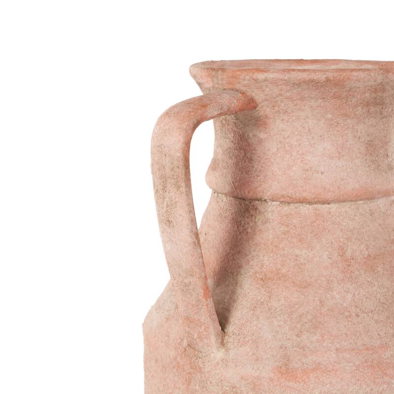 Pink Ceramic Antique Style Decorative Vase with Handles