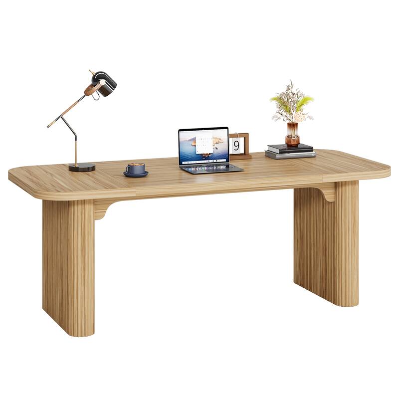 Large Wood Executive Desk, Modern Computer Desk, Home Office Workstation Boss Desk