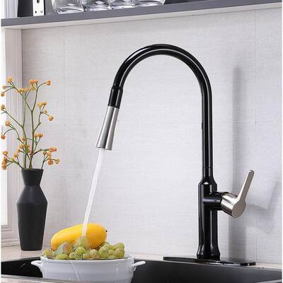 Widespread Pull Down Single Handle Kitchen Faucet Matte Black