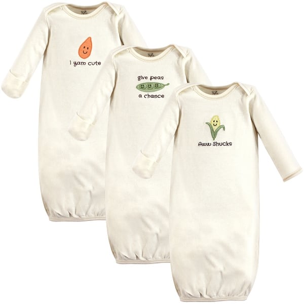 slide 1 of 1, Touched by Nature Unisex Baby Organic Cotton Gowns, Corn, Preemie/Newborn - Corn Preemie-Newborn - Corn