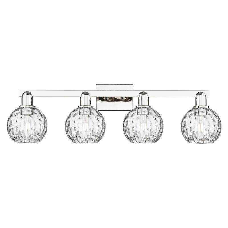Innovations Lighting Endless Possibilities Arcadia - Athens Water Glass - 4 Light 33" Bath Vanity Light - Polished Nickel