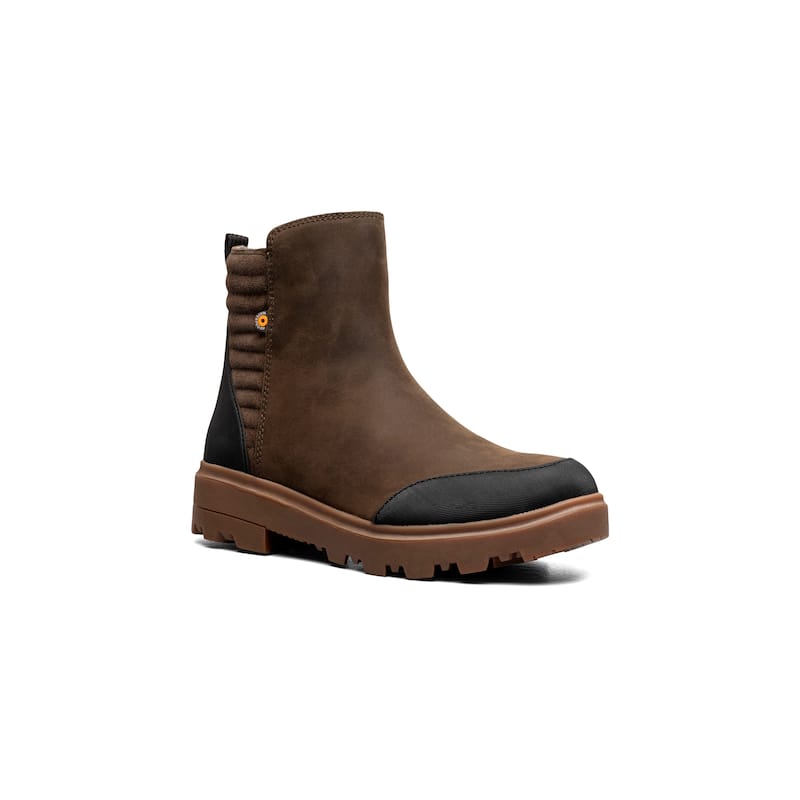 Bogs Women's Holly Zip Leather II Slip-On Boot - Dark Brown - 8.5