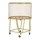 preview thumbnail 31 of 52, CosmoLiving by Cosmopolitan Industrial Iron Rolling Storage Basket Cart - 17 x 17 x 25