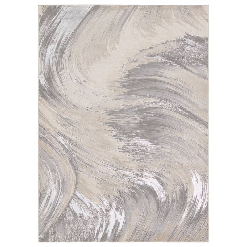 Delmer Abstract Rug - 3' 3" x 12' - Taupe/Gray - Runner