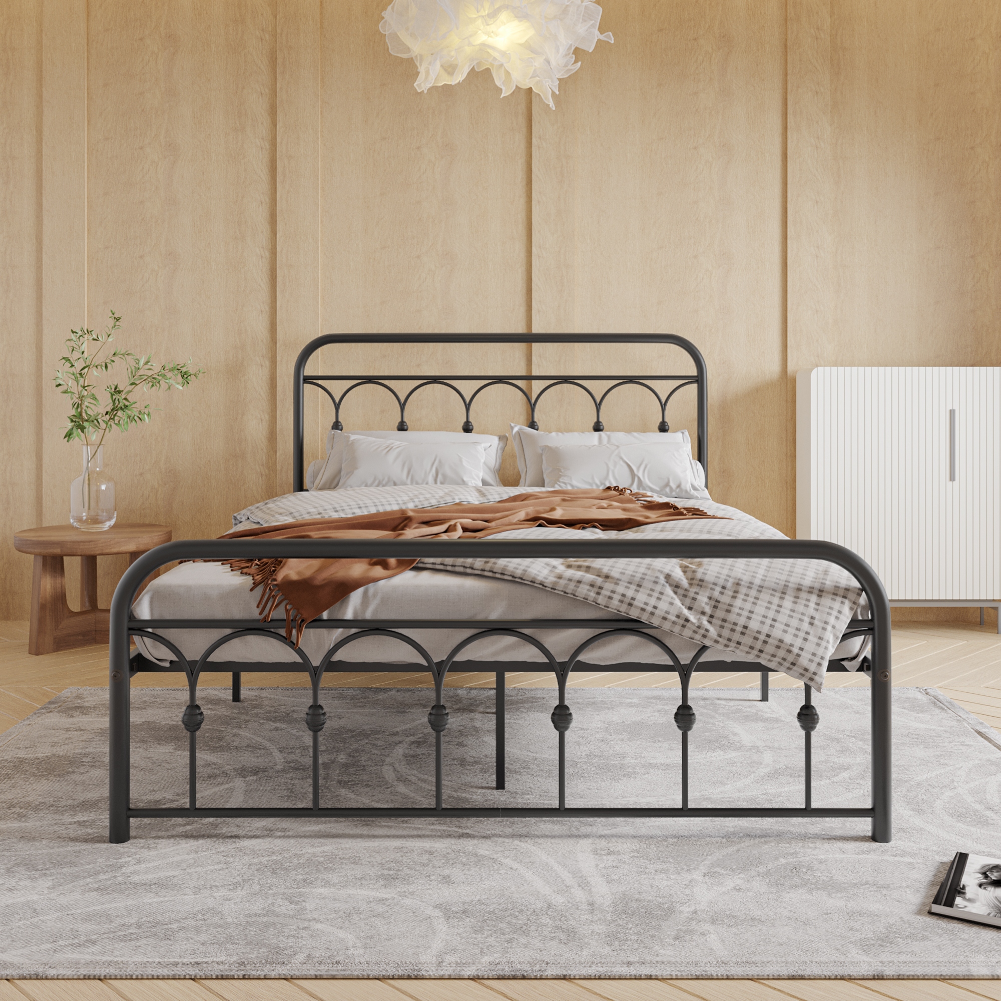 Queen bed frame without footboard sale