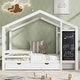preview thumbnail 3 of 18, Twin Size House Bed with Blackboard and Drawers,Two assembly options and Multiple Storage Functions