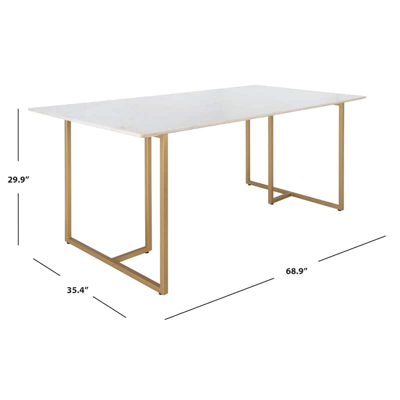 SAFAVIEH Home Rosie Marble Top Dining Table - 69"W x 35"D x 30"H