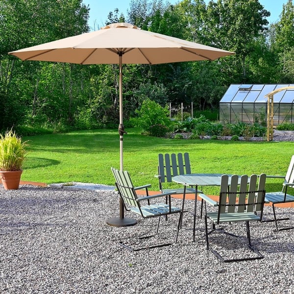 base for 9 foot patio umbrella Lopes 9-foot Patio Umbrella with Bronze Finish Base Weight Stand Included -  On Sale - Bed Bath & Beyond