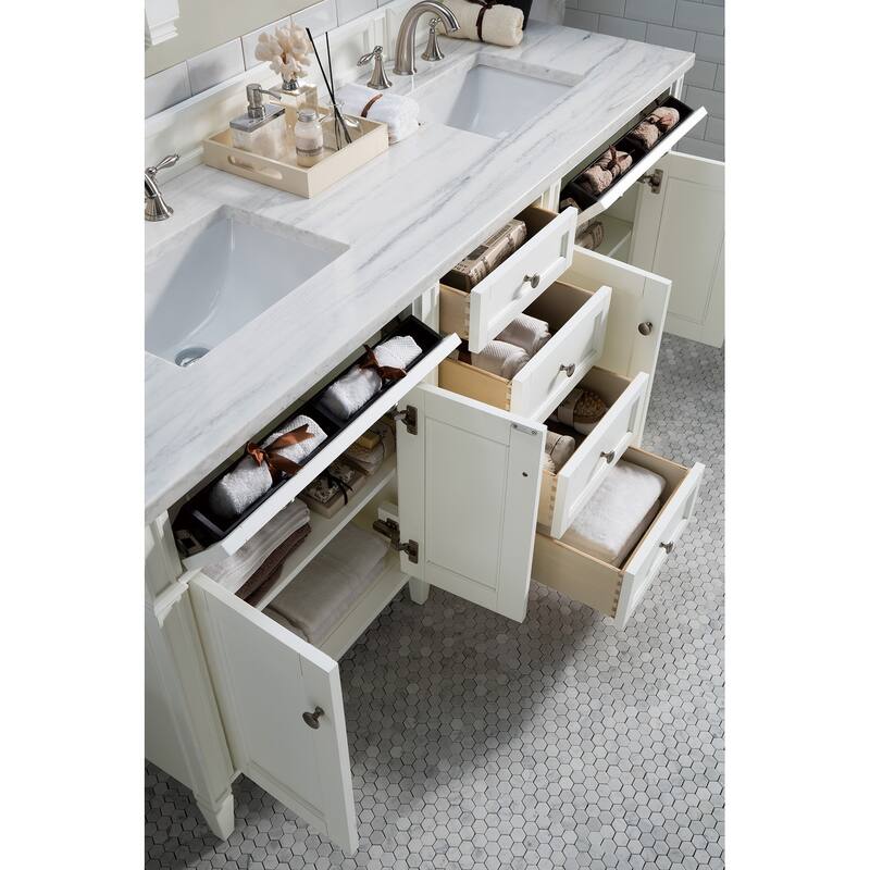 James Martin Vanities Brittany 72" Double Vanity, Bright White
