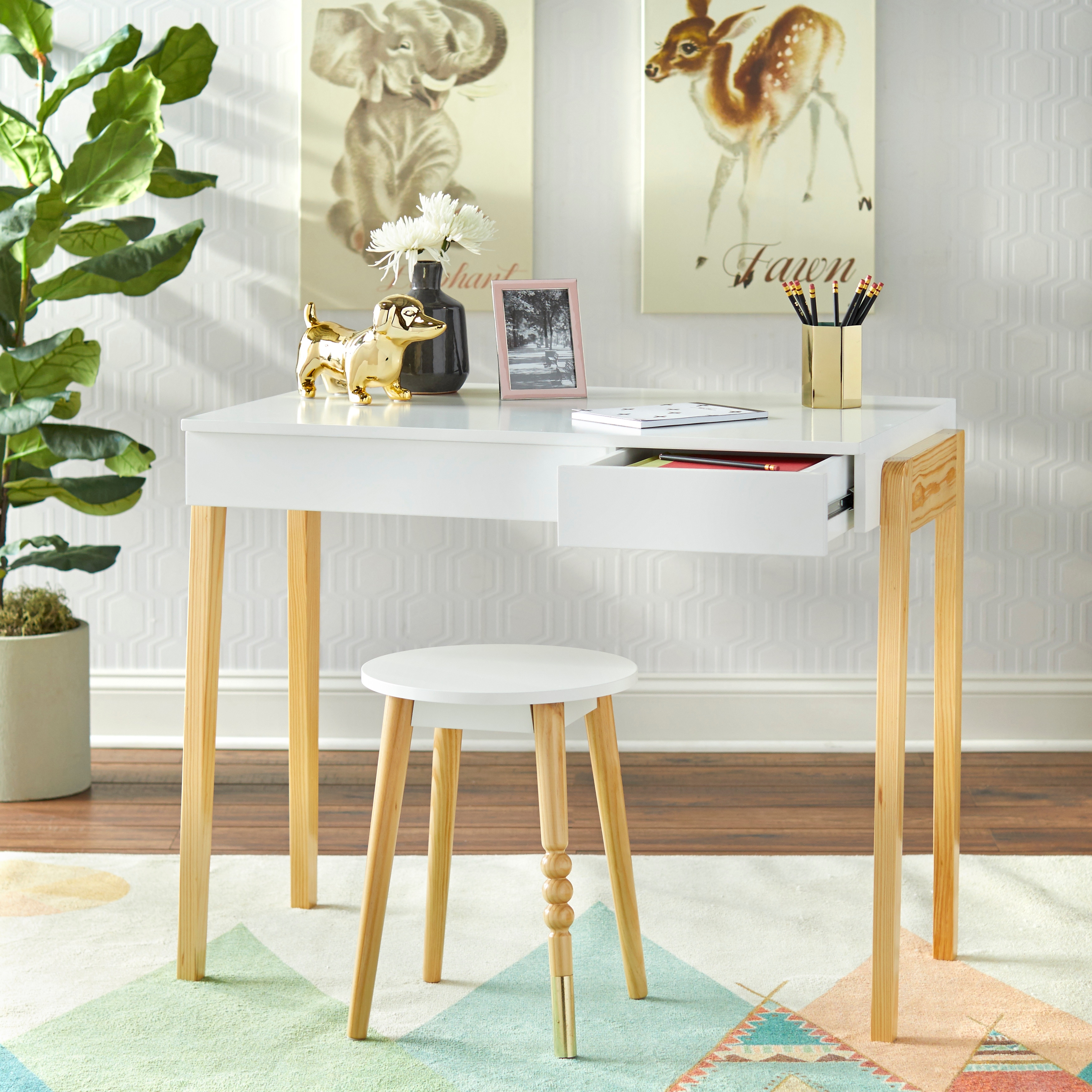 simple living riley desk and stool set