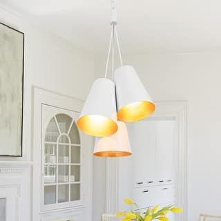 Scandinavian 3-Light Cluster Iron Cone Shade Pendant Chandelier