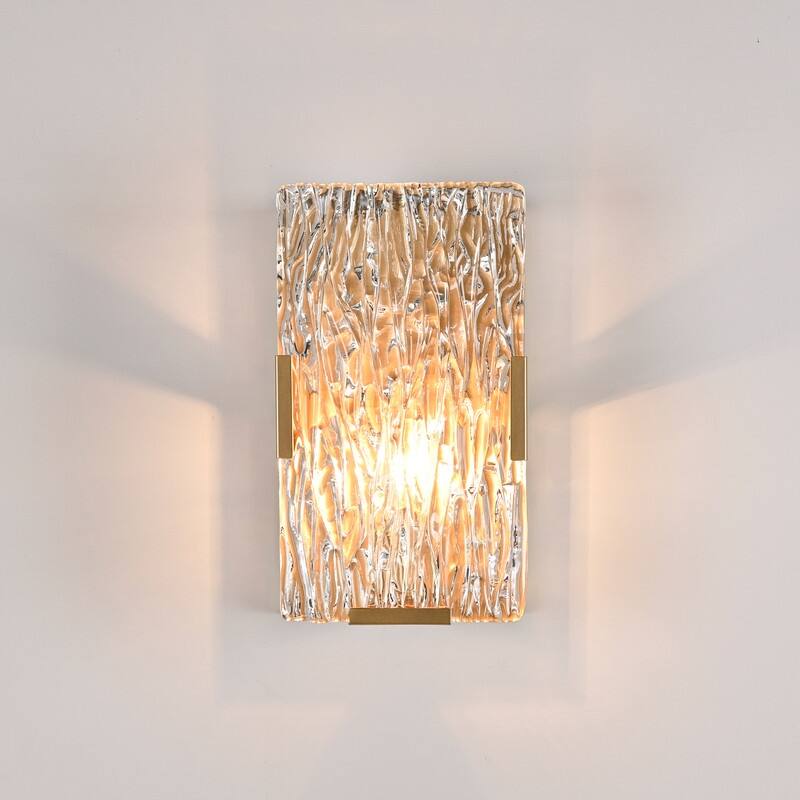 KAWOTI Glam 1- Light Wall Sconce with Textured Glass Shade