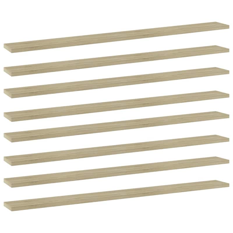 vidaXL Bookshelf Boards 8 pcs Sonoma Oak 39.4"x3.9"x0.6" Chipboard