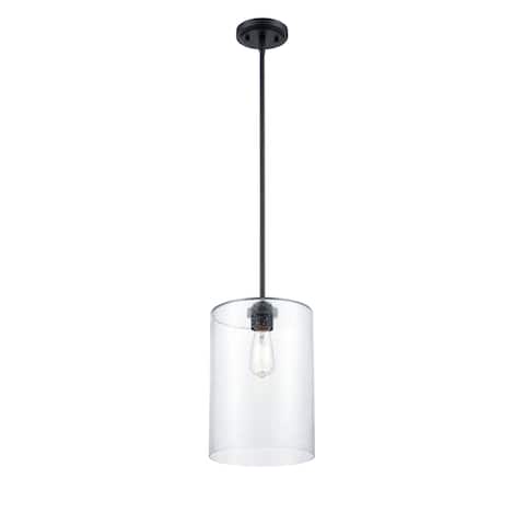 Millennium Lighting Moven 1 Light Mini-Pendant in Multiple Finishes with Seeded Glass Shade