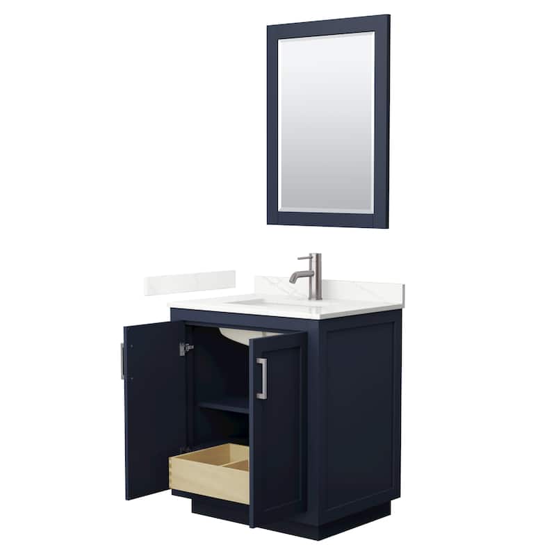 Miranda 30-inch Single Vanity, Quartz Top, 24-inch Mirror