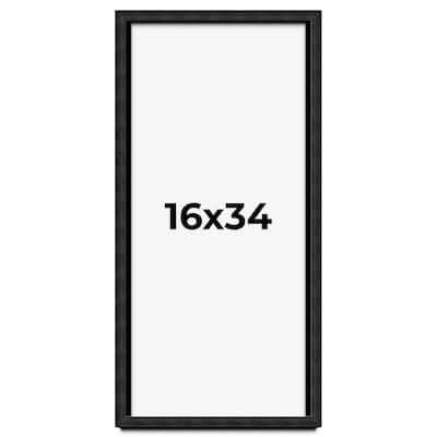 16x34 Shadow Box Black Rustic Barnwood Display Frame | 1.125 Inch