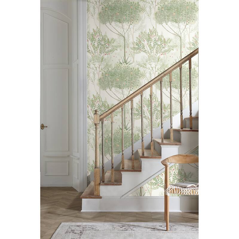 York Wallcoverings Orchard White & Green Wallpaper
