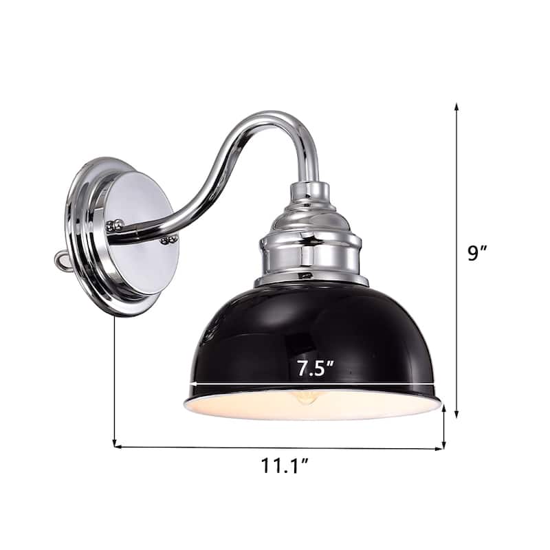 1-Light Brown Round Plug-in Outdoor Wall Lantern Sconce Porch Light