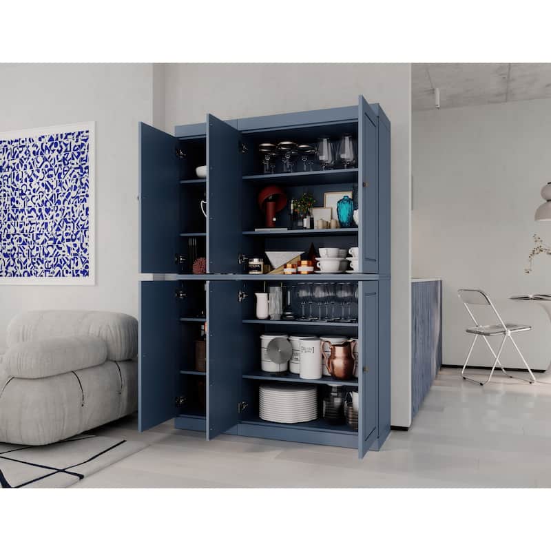 Palace Imports 100% Solid Wood 48.5" China Pantry Cabinet with Solid or Clear Glass Doors and Adjustable Shelves - 48.5" x 71.5"