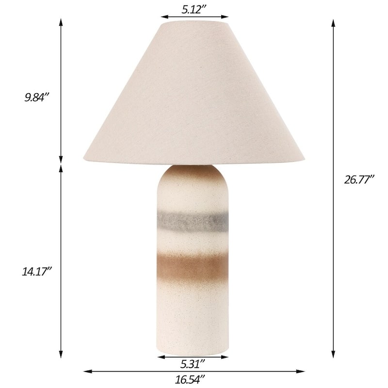 2-Pack 26"H Ceramic Accent Table Lamp with Linen Shade