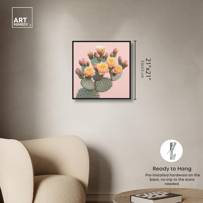 Pink and Prickly Canvas by Art Remedy