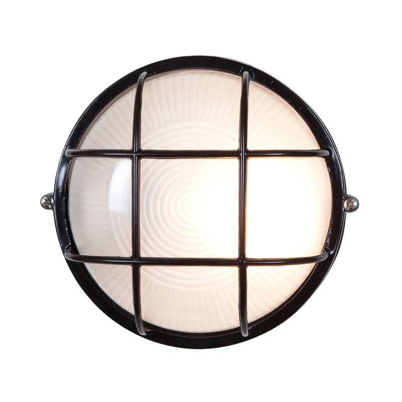 Access Lighting Nauticus Dual Mount - Round 7" Wet Location Bulkhead - Frosted Glass Shade - Black