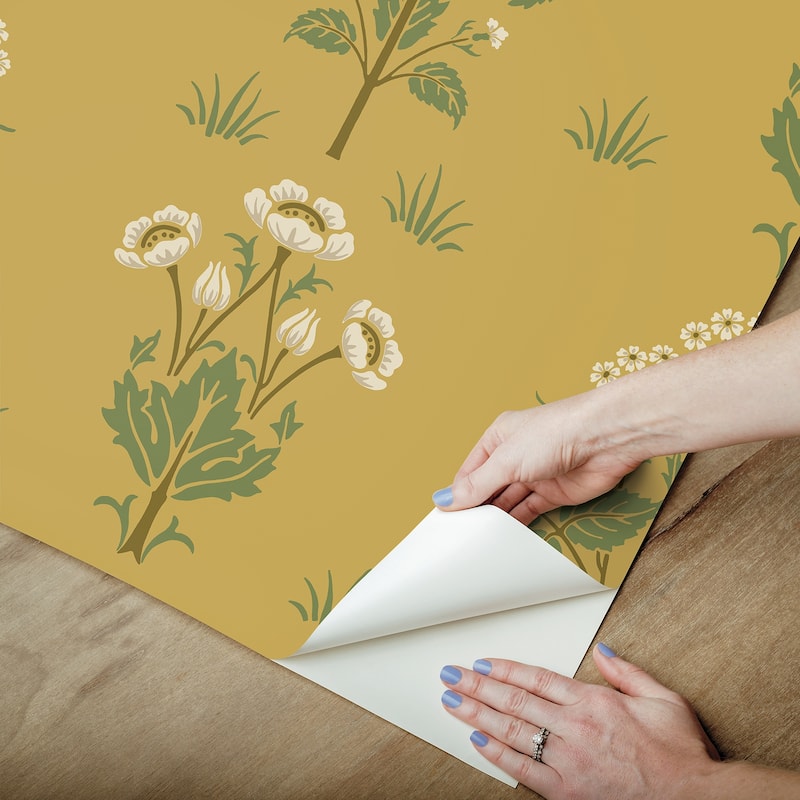 Meadow Sweet Saffron and Thyme Peel and Stick Wallpaper