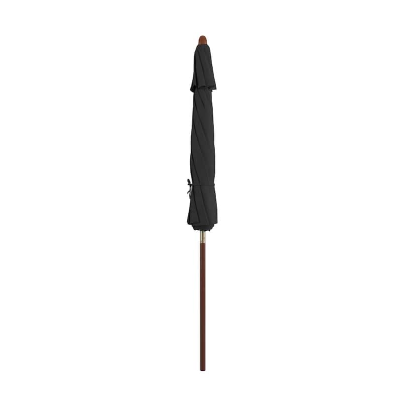 California Umbrella 9-ft. Round Marenti Wood-framed Olefin Patio Umbrella (No Base)