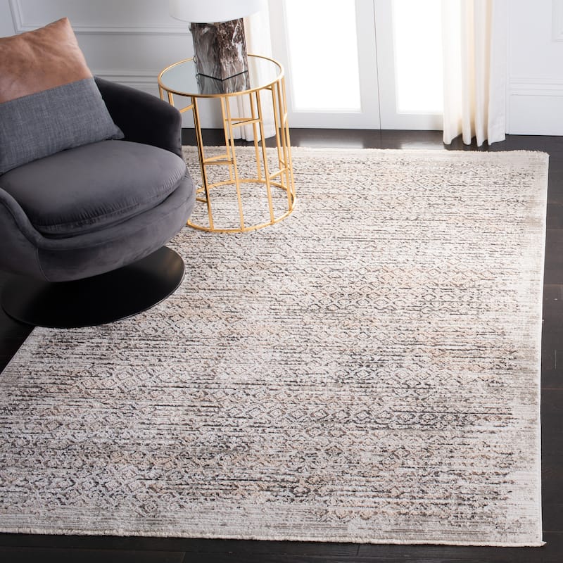 SAFAVIEH Mayflower Esmahan Vintage Rug - 6'7" Square - Ivory/Grey