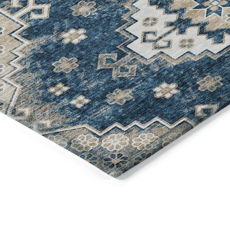 HomeRoots Medallion Traditional Rectangle Outdoor Rug