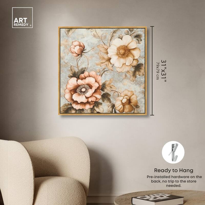 Retro Rose I Canvas by Art Remedy