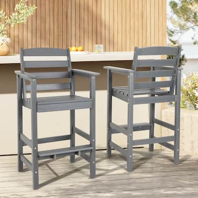 Vrakae Outdoor Adirondack Bar Stool Chairs (Set of 2)