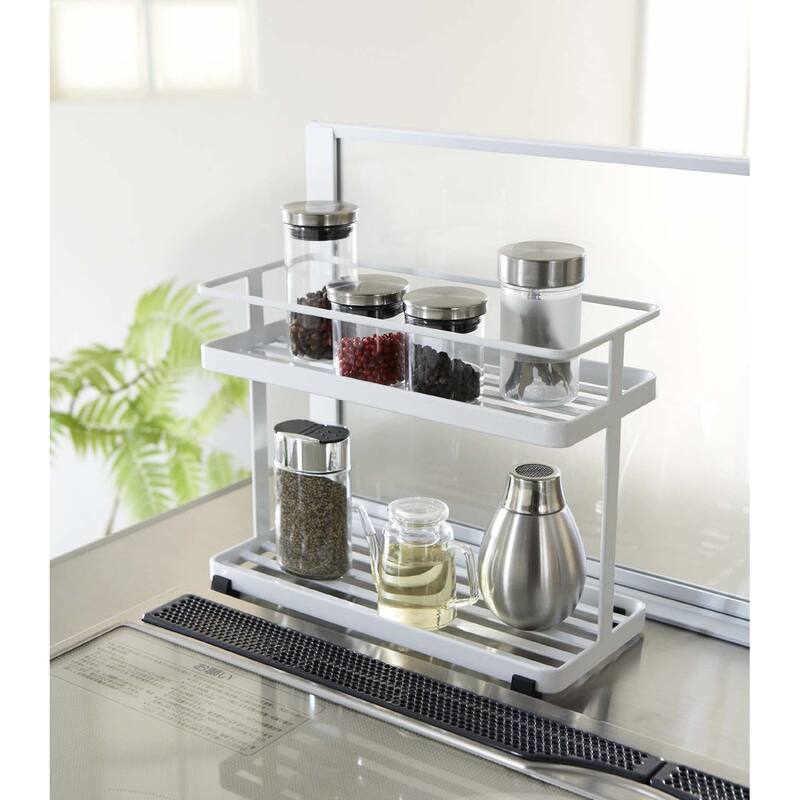 Yamazaki Home Countertop Organizer Rack, Steel, Holds 13 lbs - L 4.72 x W 11.02 x H 8.27 inches